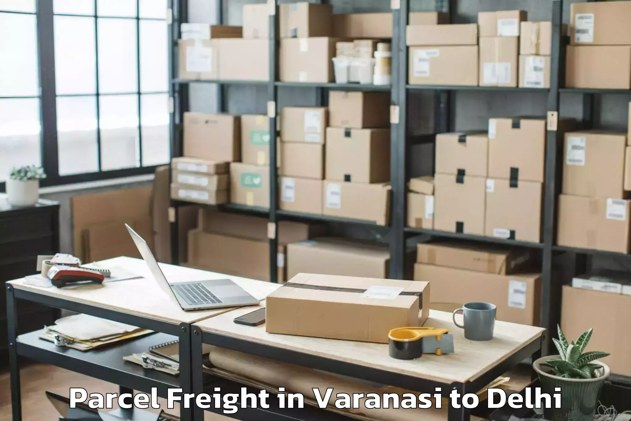 Discover Varanasi to Jmd Kohinoor Mall Parcel Freight